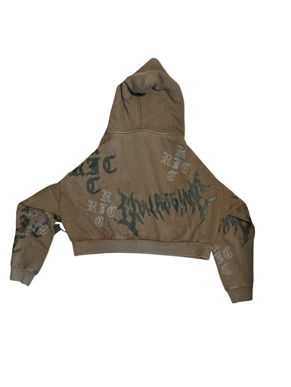 Civil Regime Brown Hoodie with studs Women’s Size: Small oversized NWT - Picture 2 of 8